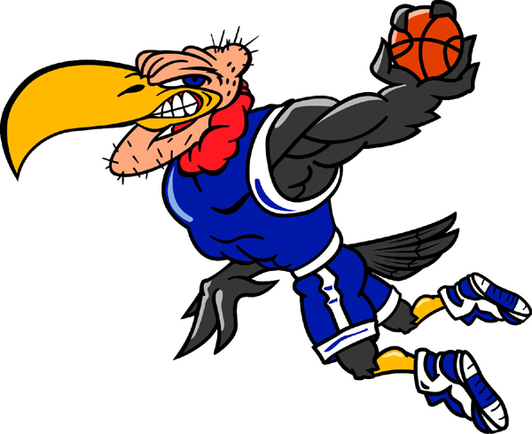 Buzzard mascot Basketball player team sticker. Show team pride! 